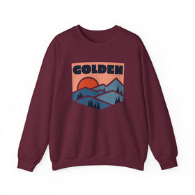 Buy maroon Golden, Colorado Sweatshirt Retro Mountains, Golden Unisex Graphic Crewneck