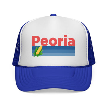 Buy royal Peoria, Illinois Retro Corn and Farm Trucker Hat
