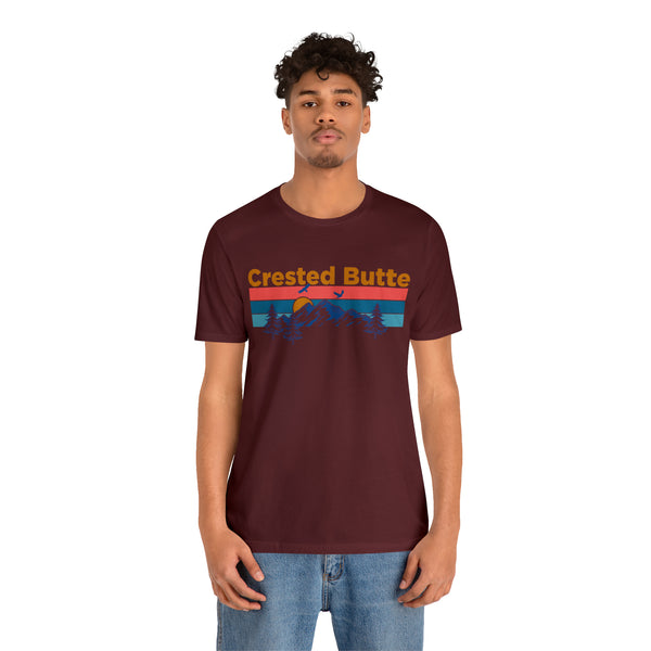 Crested Butte, Colorado Shirt - Mountain Sunset Unisex Crested Butte T-Shirt