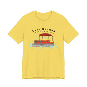 Buy maize-yellow Lake Norman, North Carolina T Shirt - Pontoon Boat Tee