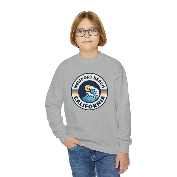 Newport Beach, California Youth Sweatshirt - Unisex Kid's Newport Beach Crewneck Sweatshirt