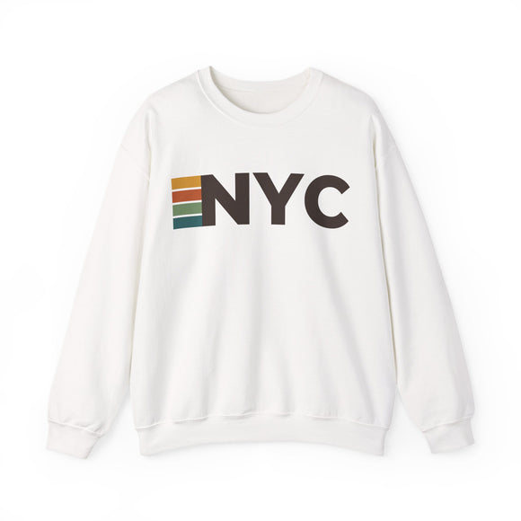 New York City, New York NYC Retro Stripe Sweatshirt