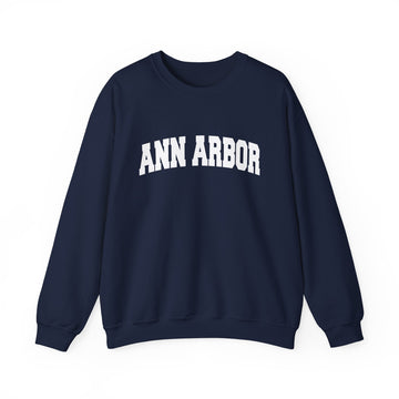 Buy navy Ann Arbor, Michigan Sweatshirt - Unisex Graphic Crewneck