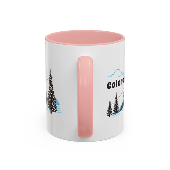 Colorado Retro Snow Skiing Mountain 11 oz Mug, Ski Lodge Decor Coffee Cup, Mountain Gondola Lover Gift, Retro Skiing Mug