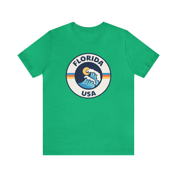 Buy heather-kelly Florida T-Shirt - Retro Unisex Florida Shirt - Wave Circle