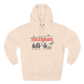 Buy pale-pink Premium Telluride, Colorado Après-ski Hoodie - Unisex Sweatshirt