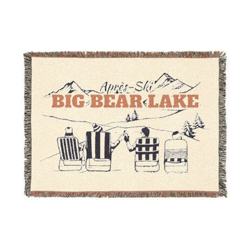 Big Bear Lake, California Ski Town Throw Blanket | Mountain Woven Blanket