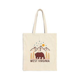 West Virginia Tote Bag - Cotton Canvas West Virginia Bag