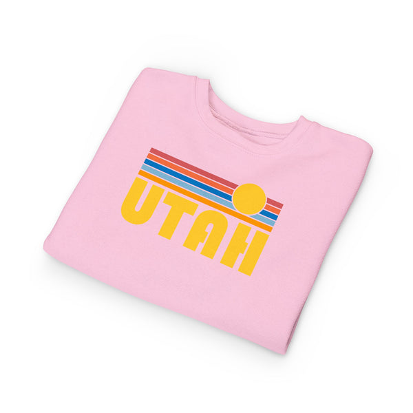 Utah Toddler Sweatshirt - Retro Sun Utah Toddler Crewneck Sweatshirt