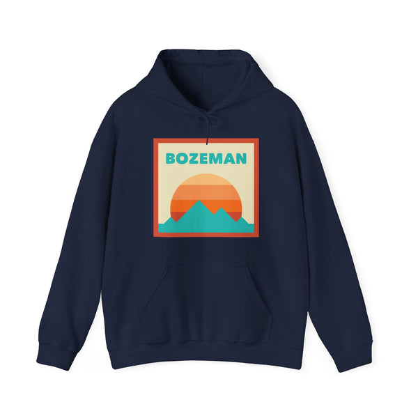 Bozeman, Montana Mountain Sun Hoodie - Unisex Hooded Sweatshirt, Travel Sweatshirt, Sunset