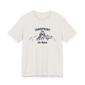 Buy vintage-white Sandpoint, Idaho Ski Babe T‑Shirt - Retro Skiing Graphic Tee