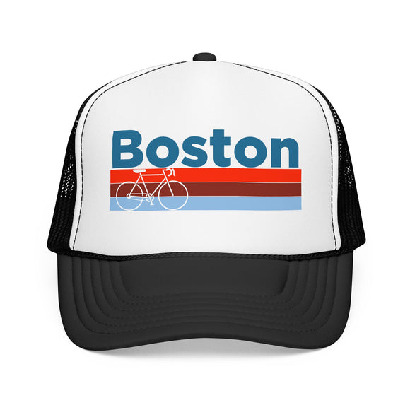 Boston, Massachusetts Trucker Hat - Foam Boston Bike Cap