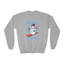 Breckenridge, Colorado Youth Crewneck Sweatshirt - Ski Snowman Unisex Kid's Breckenridge, Colorado Sweatshirt-2
