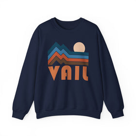 Buy navy Vail, Colorado Sweatshirt Retro Mountains, Vail Unisex Graphic Crewneck