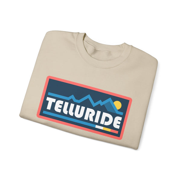Telluride, Colorado Sweatshirt - Mountain Graphic Crewneck