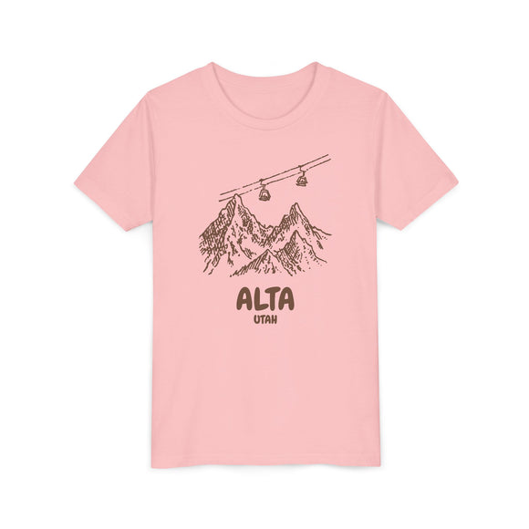 Alta, Utah Youth T-Shirt — Vintage Gondola Ski Mountain Tee