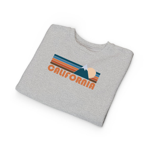 California Toddler Sweatshirt - Retro Mountain California Toddler Crewneck Sweatshirt