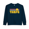 Tampa, Florida Toddler Sweatshirt - Retro Sun Tampa Toddler Crewneck Sweatshirt