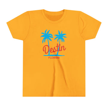 Buy gold Destin, Florida Youth Shirt - Retro Palm Tree Destin Kid's T-Shirt