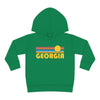 Georgia Toddler Hoodie - Retro Sunrise Unisex Georgia Toddler Sweatshirt