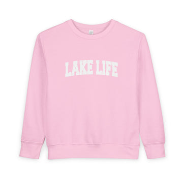 Buy pink Lake Life Toddler Sweatshirt - Lake Life Toddler Crewneck Sweatshirt