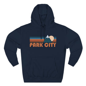 Buy navy Park City, Utah Hoodie - Retro Mountain Unisex Sweatshirt