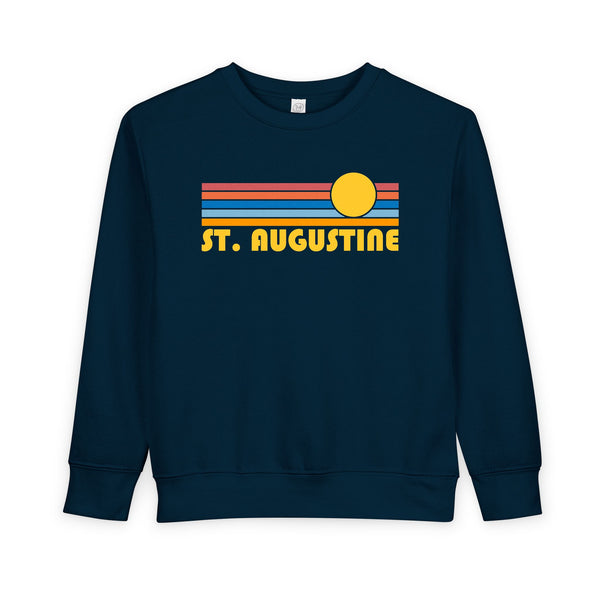 St Augustine, Florida Toddler Sweatshirt - Retro Sun St Augustine Toddler Crewneck Sweatshirt