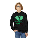 Maui, Hawaii Youth Sweatshirt - Pickleball Unisex Kid's Maui Crewneck Sweatshirt-9