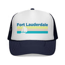 Fort Lauderdale, Florida Retro Sailboat Trucker Hat-2