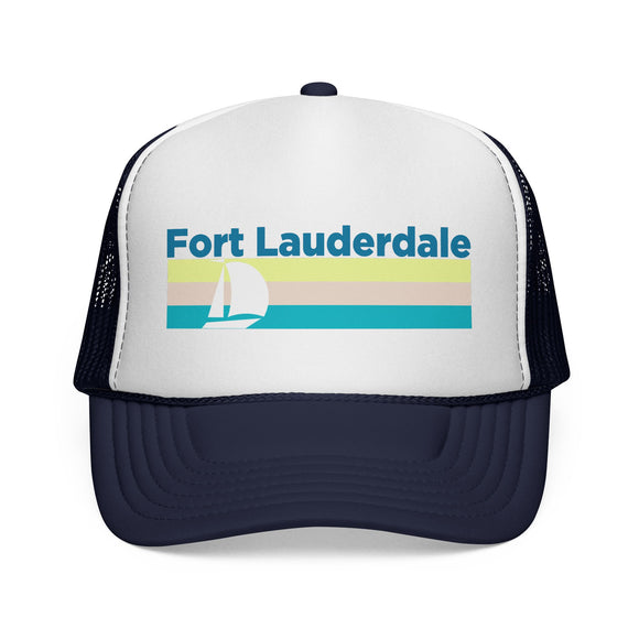 Fort Lauderdale, Florida Retro Sailboat Trucker Hat
