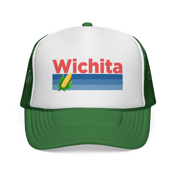 Buy green Wichita, Kansas Retro Corn and Farm Trucker Hat