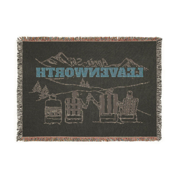 Leavenworth, Washington Ski Town Throw Blanket | Mountain Woven Blanket