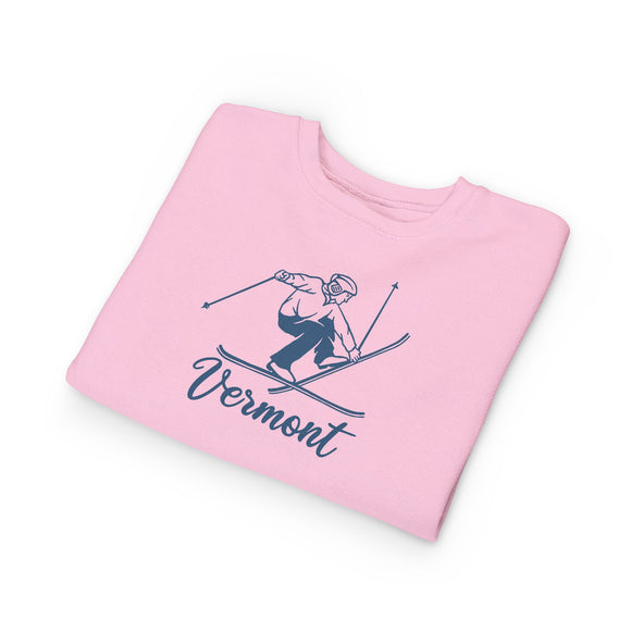 Vermont Toddler Sweatshirt - Vintage Ski Vermont Toddler Crewneck Sweatshirt