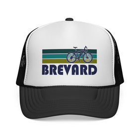 Brevard, North Carolina Retro Bike Trucker Hat - Vintage Style Brevard Cap