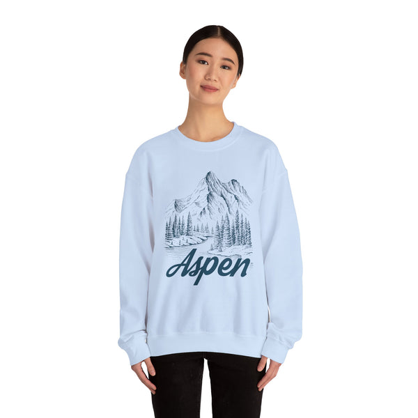Aspen, Colorado Sweatshirt - Mountain Illustration Graphic Crewneck
