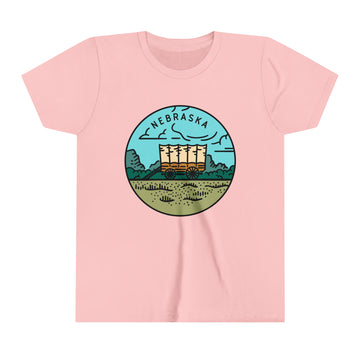 Buy pink Nebraska Youth T-Shirt - Unisex Kids Nebraska Shirt
