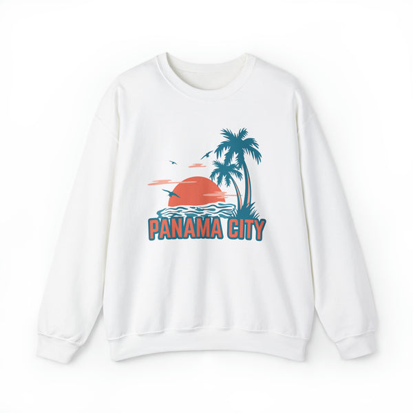 Panama City, Florida Sweatshirt - Unisex Palm Tree Panama City Sweatshirt