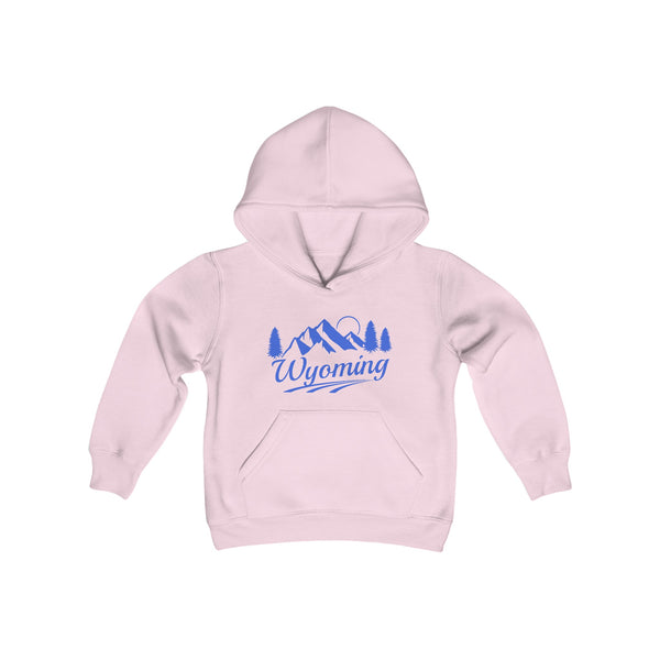 Retro Wyoming Youth Hoodie - Mountain Wyoming Kids Sweatshirt, Cute Wyoming Children's Pullover