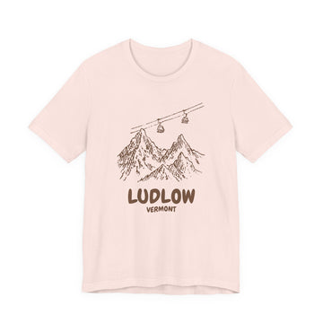 Buy soft-pink Ludlow, Vermont Mountain T-Shirt — Vintage Gondola Ski Mountain Tee