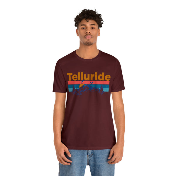 Telluride, Colorado Shirt - Mountain Sunset Unisex Telluride T-Shirt