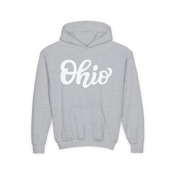 Buy sport-grey Ohio Youth Hoodie - Cozy Unisex Pullover, Kids Ohio Sweatshirt, Soft Cotton Blend Hoody