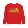 Canada Toddler Sweatshirt - Retro Sun Canada Toddler Crewneck Sweatshirt