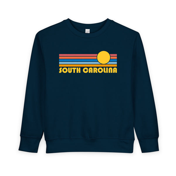 South Carolina Toddler Sweatshirt - Retro Sun South Carolina Toddler Crewneck Sweatshirt