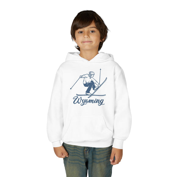 Wyoming Youth Hoodie - Snow Ski Kids Wyoming Hooded Sweatshirt