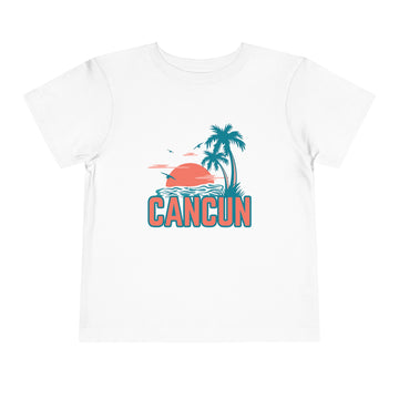 Cancun, Mexico Toddler T-Shirt - Retro Palm Tree Toddler Cancun Shirt - 0