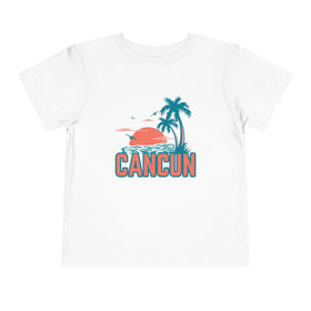 Cancun, Mexico Toddler T-Shirt - Retro Palm Tree Toddler Cancun Shirt