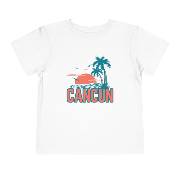 Cancun, Mexico Toddler T-Shirt - Retro Palm Tree Toddler Cancun Shirt