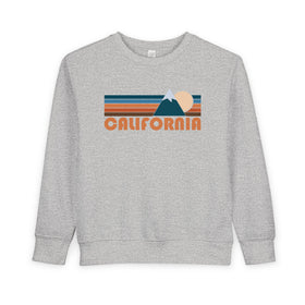 California Toddler Sweatshirt - Retro Mountain California Toddler Crewneck Sweatshirt