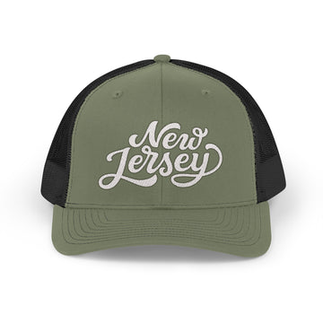 Buy loden-black New Jersey Snapback Trucker Cap - Embroidered New Jersey Hat