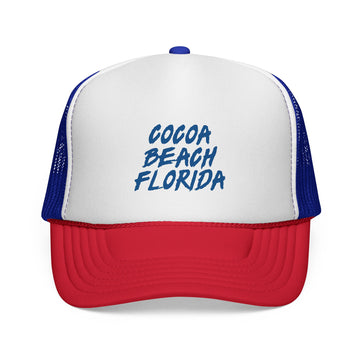 Buy blue-red Cocoa Beach Trucker Cap | Florida Hat